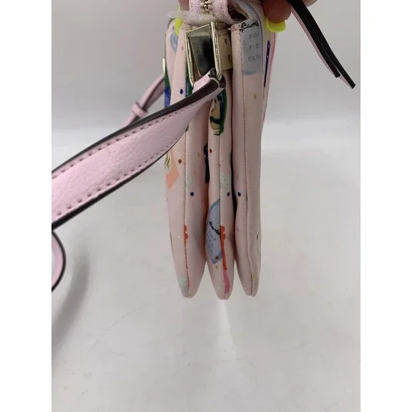 Kate Spade Triple Gusset Crossbody DOWN CHAMPAGNE NWT Blemished - Picture 11 of 13